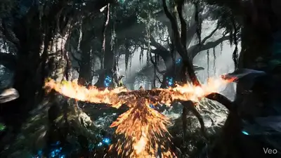 Cinematic Phoenix Over Forest Canopy