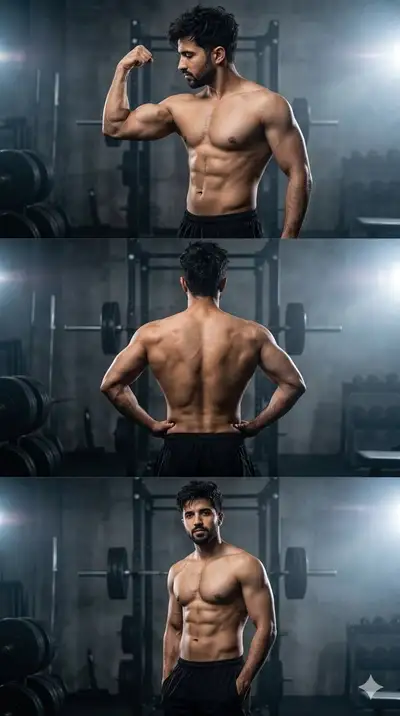 Cinematic Fitness Editorial Collage Prompt
