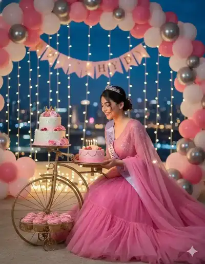 Birthday Girl Ball Gown Cake Scene