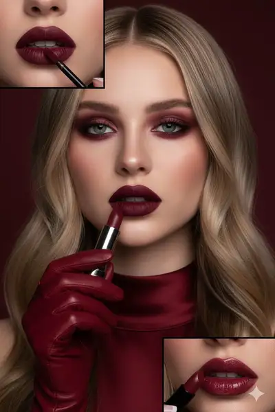 Monochromatic Burgundy Beauty Photoshoot