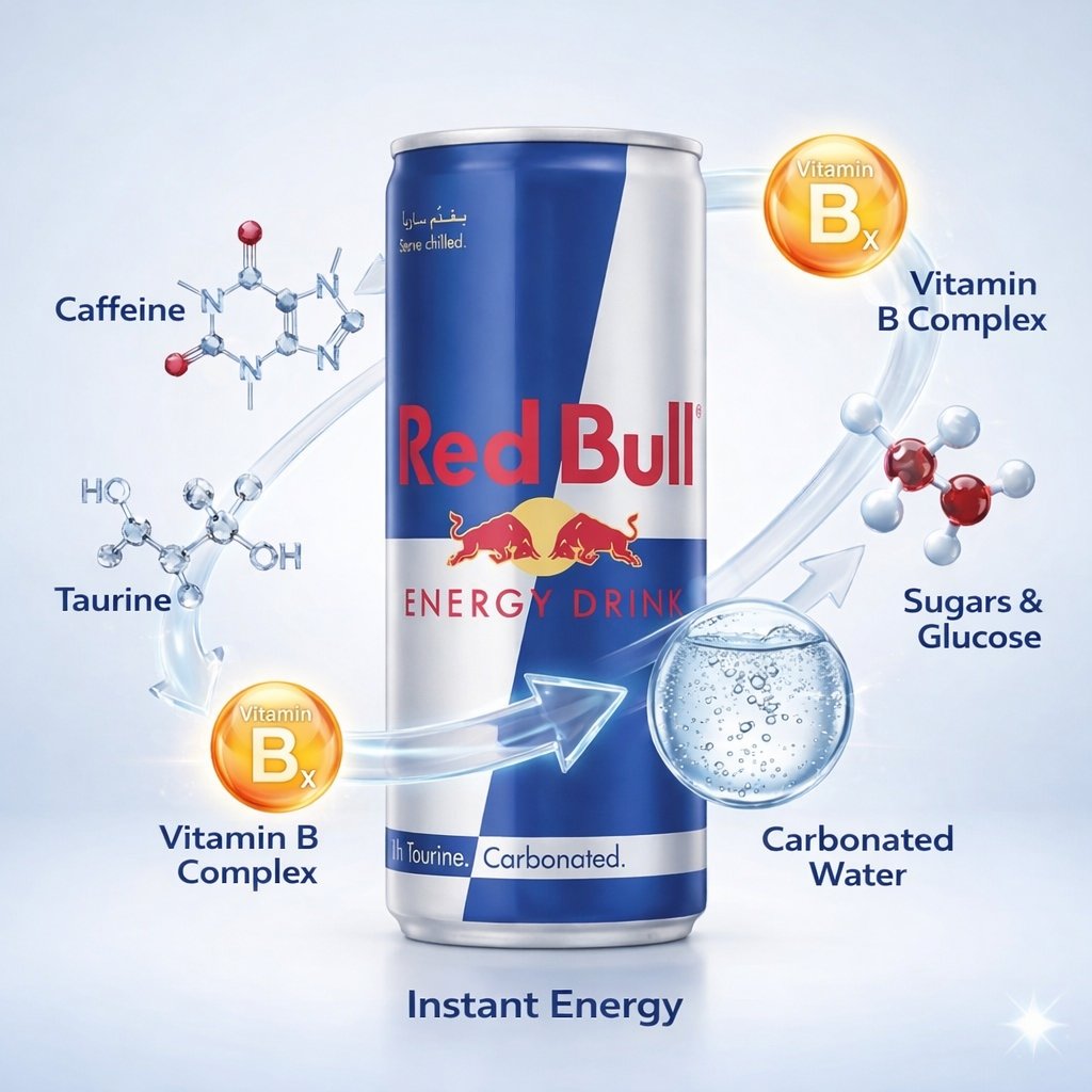 Mountain Dew Energy Drink Product Visualization with Scientific Elements