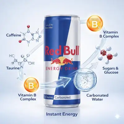 Visualização de Produto de Bebida Energética Mountain Dew com Elementos Científicos