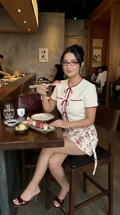 Luxury Fashion Editorial Sushi Portrait