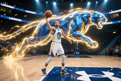Steph Curry Signature Three-Point Shot with Golden Panther
