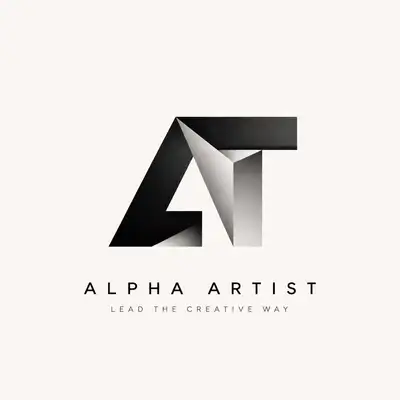 Optical illusion letter A logo design for Alpha Artist