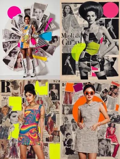 Collage de magazine vintage des années 1960