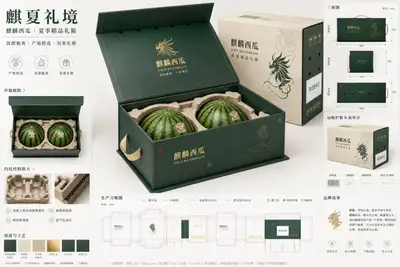 Premium watermelon gift box packaging design proposal board
