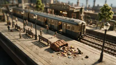 Indicación de Escena de Desastre en Diorama en Miniatura