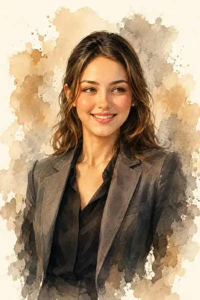 Watercolor Editorial Portrait Prompt