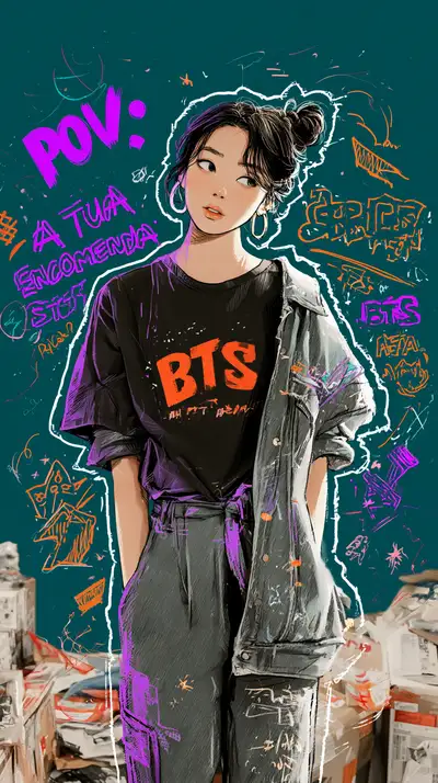 POV BTS merch package caption meme edit (Portuguese)