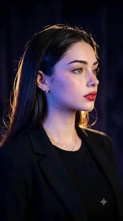 Cinematic Studio Portrait with Neon Lighting
