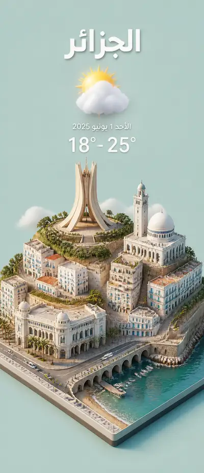 Isometric miniature 3D city weather forecast illustration