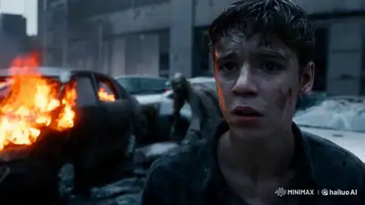 Apocalyptic Zombie Chase Cinematic Prompt