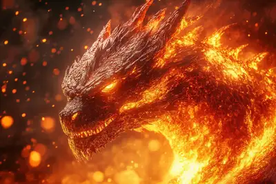 Volcanic Magma Flow Dragon Image Prompt