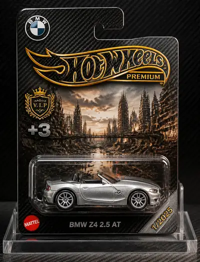 Realistic Hot Wheels toy car packaging photo prompt