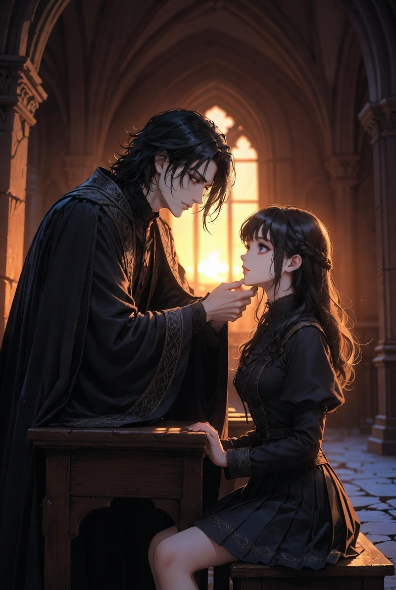 Fantasy academy lecture hall scene