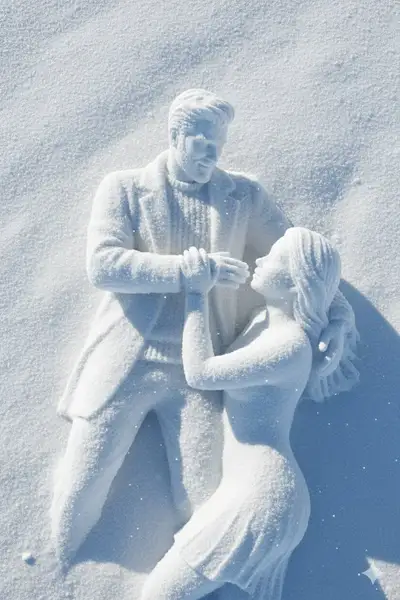 3D Snow Sculpture Frozen Moment