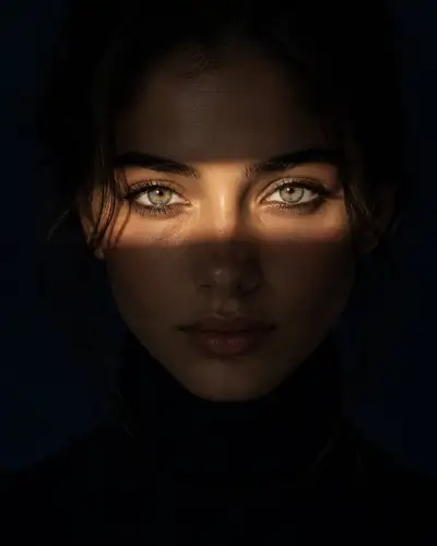 Cinematic Studio Portrait with Dramatic Light