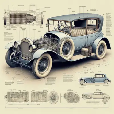 Prompt de diagramme en coupe d'une voiture