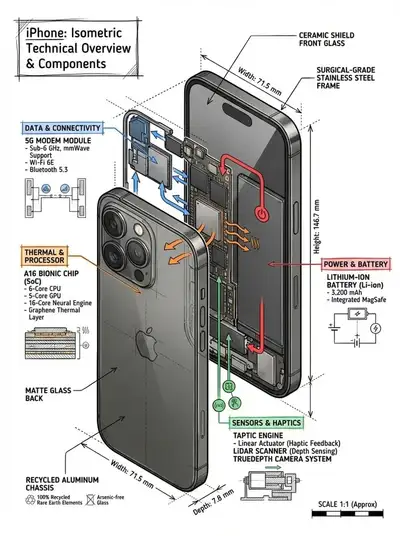 Isometric Technical Teardown Infographic