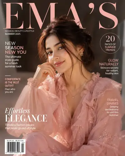 Pink Elegance Fashion Magazine Cover