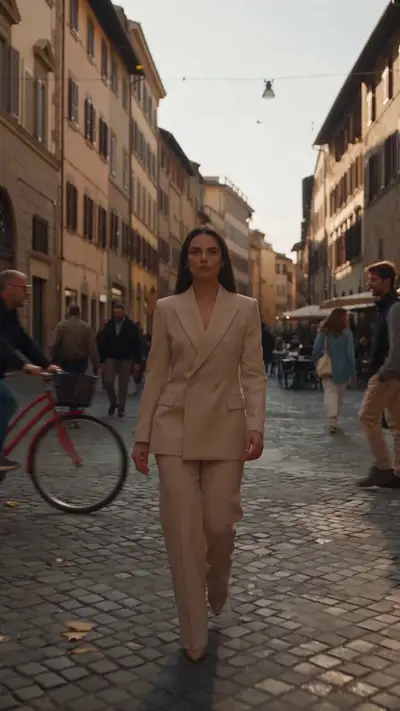 Time-Freeze Cinematic Sequence in Italian Old Town