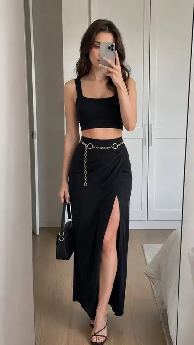 Women in Black: Mirror Selfie Photo Prompt