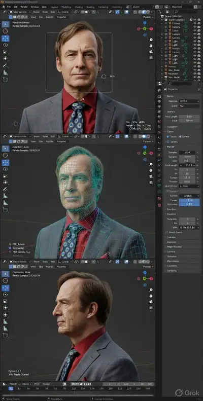 Screenshot der Blender-Oberfläche im Dark-Theme-Debug-Modus