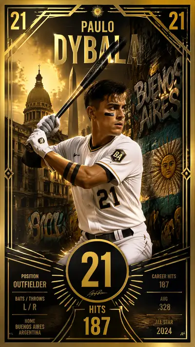 Paulo Dybala baseball star collectible card