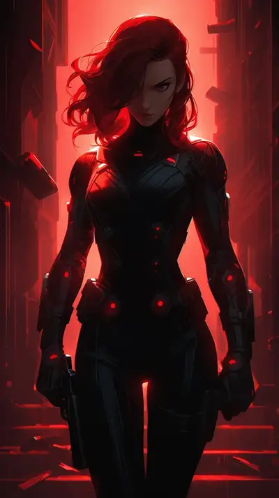 Black Widow Action Scene Prompt for Niji