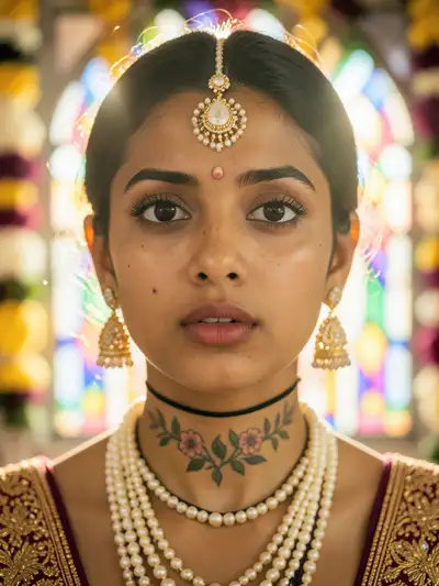 Golden-Hour Portrait in Traditional Indian Jewelry