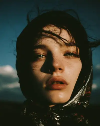 Cinematic Windswept Portrait Prompt