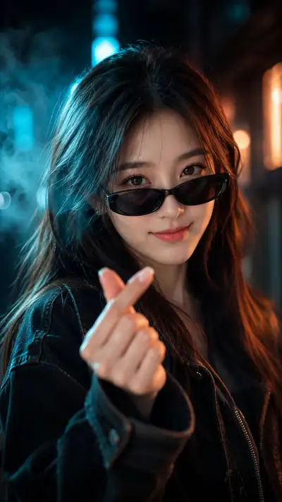 Cinematic Neon-Lit Urban Portrait Prompt