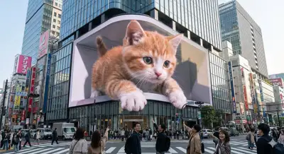 Glasses-Free 3D LED Screen Urban Animation