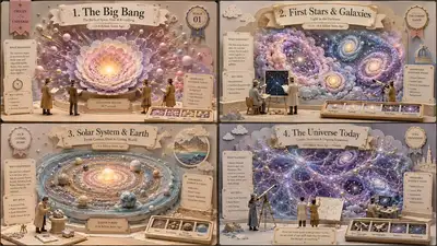Pastel Museum Diorama of Universe History