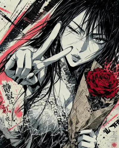 Prompt-Schreibsystem für Neo-Manga-Tinten- und Typografie-Cover-Art