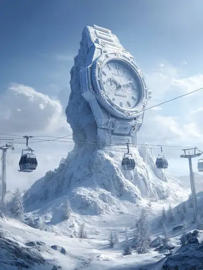电影级雪山物体提示模板