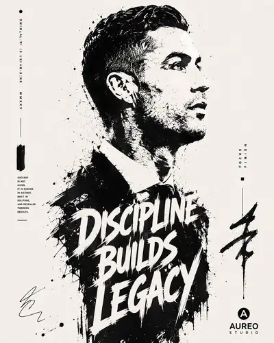 High-Contrast Typographic Portrait Poster