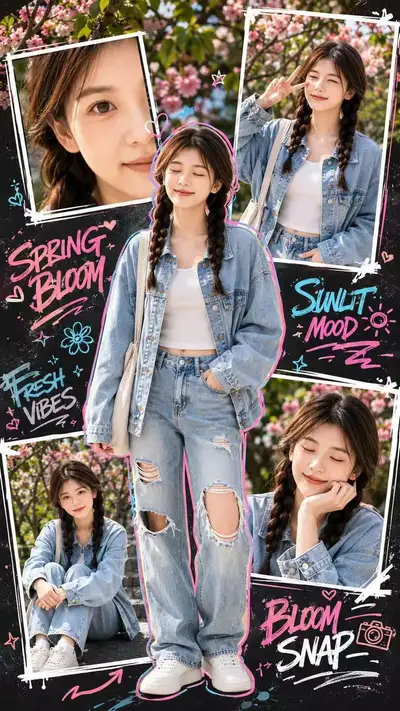 Spring Street-Graffiti Collage Portrait Poster