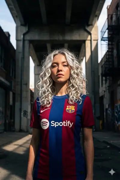 Cinematic Footballer in Warehouse