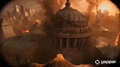 Golden Eagle Escape Through Ancient New York Volcanic Apocalypse
