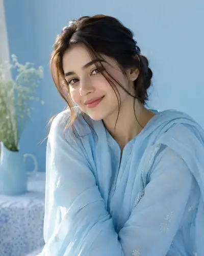 Serene Portrait in Soft Blue
