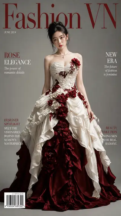 Fashion VN Magazine Cover with Face and Outfit Reference Lock