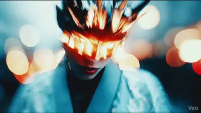 Personnage samouraï oni holographique - Style cinématographique