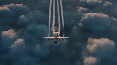 Superhero Brawl on Cargo Plane Cinematic Video Prompt