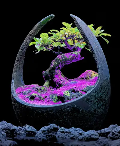 Cosmic Bonsai Editorial Photo Prompt
