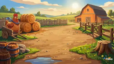 Hen skate and catch corn animated short prompt