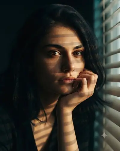 Cinematic Portrait Series: Woman in Light and Shadow