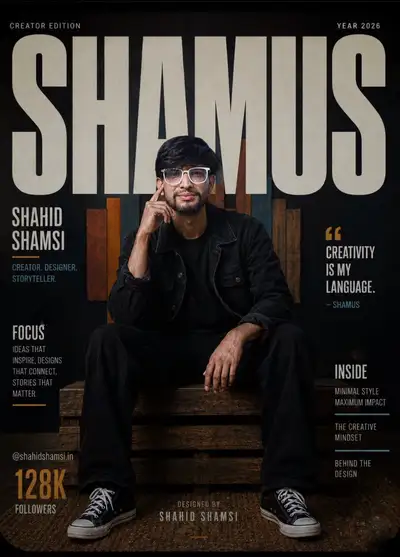 Monochrome Black Fashion Magazine Cover with Bold Typography