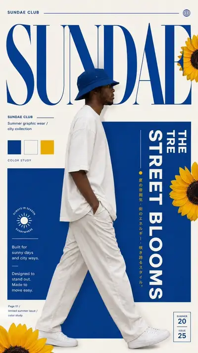 Fashion brand poster with 4 layout style choices